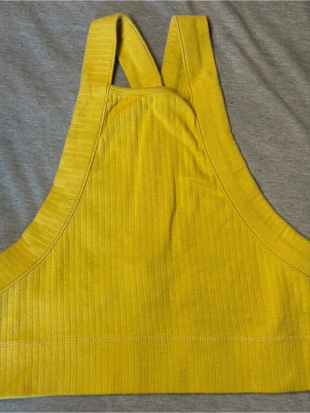 Ribbed Crossback Crop Tank - Chartreuse